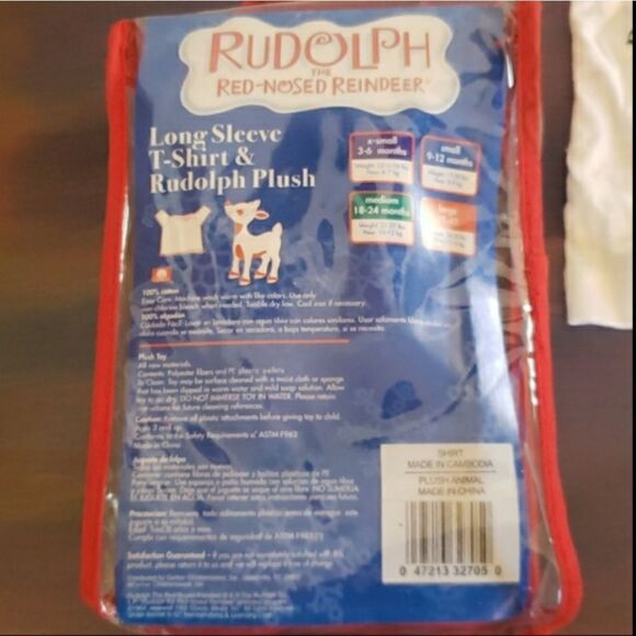 NWT Infant Rudolph the Red Nosed Reindeer T-Shirt & Plush Gift Set Sz 3-6 Mos - Picture 6 of 9